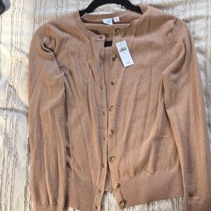 GAP Women's Button-Front Cardigan - Beige/Tan
